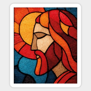 The Savior Jesus Christ | A Sacred Stained Glass Tapestry Sticker
